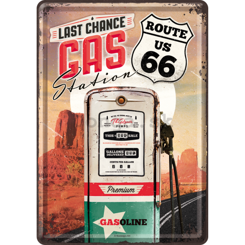 Plechová pohľadnice - Gas Station (Route 66)