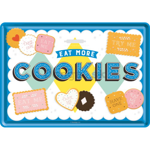 Plechová pohľadnice - Eat More Cookies