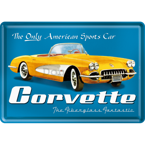 Plechová pohľadnice - Corvette