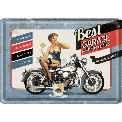 Plechová pohľadnice - Best Garage for Motorcycles
