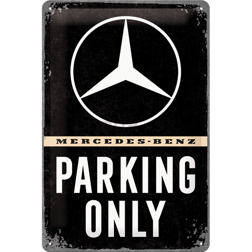 Plechová ceduľa: Mercedes-Benz Parking Only - 30x20 cm