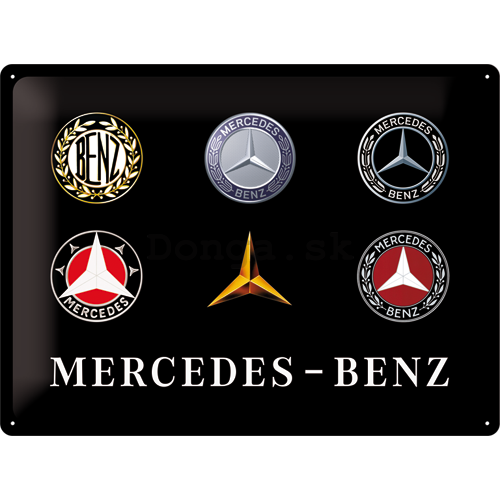 Plechová ceduľa: Mercedes-Benz (loga) - 30x40 cm