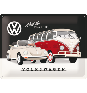 Plechová ceduľa: Volkswagen (Meet the Classic) - 30x40 cm