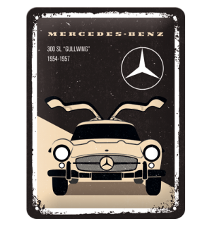 Plechová ceduľa: Mercedes-Benz (300 SL "Gullwing") - 20x15 cm