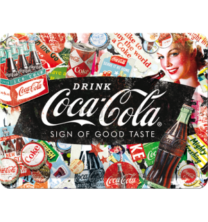Plechová ceduľa: Coca-Cola (koláž) - 15x20 cm