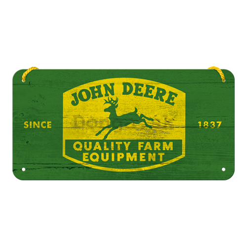 Závesná ceduľa: John Deere (Quality Farm Equipment) - 10x20 cm