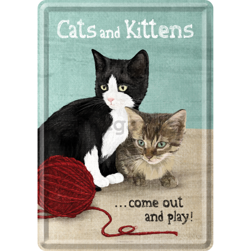 Plechová pohľadnice - Cats and Kittens