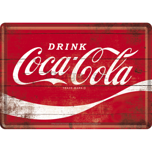 Plechová pohľadnice - Coca-Cola (červené logo)