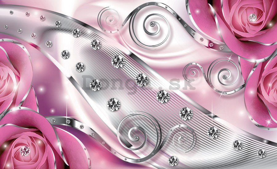Fototapeta vliesová: Luxusné abstrakcie (ružová) - 184x254 cm