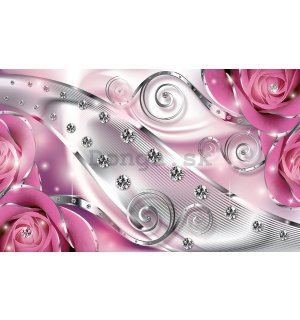 Fototapeta vliesová: Luxusné abstrakcie (ružová) - 184x254 cm