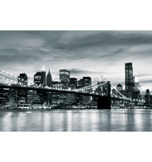 Obraz na plátne: Čiernobiely Brooklyn Bridge (4) - 75x100 cm