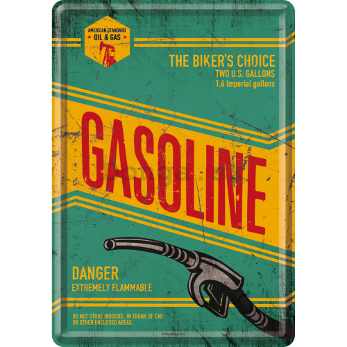 Plechová pohľadnice - Gasoline