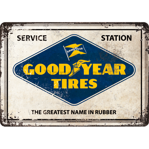 Plechová pohľadnice - Good Year Tires