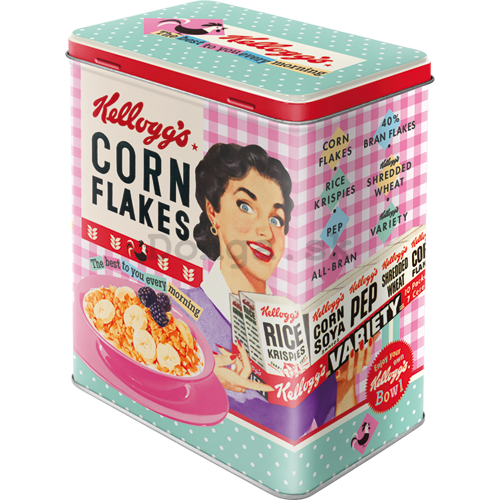 Plechová dóza L - Kellogg's Happy Hostess Corn Flakes
