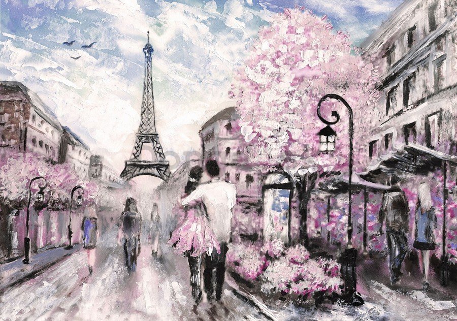 Fototapeta vliesová: Paríž (maľované) - 254x368 cm