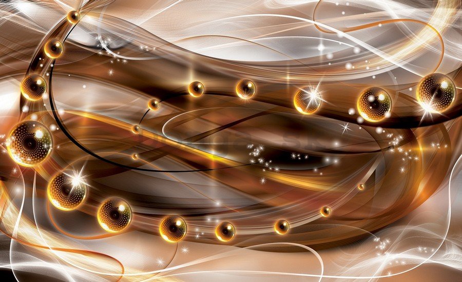 Fototapeta vliesová: Lesklá abstrakcie (oranžová) - 254x368 cm