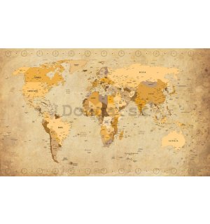 Fototapeta vliesová: Mapa sveta (Vintage) - 254x368 cm