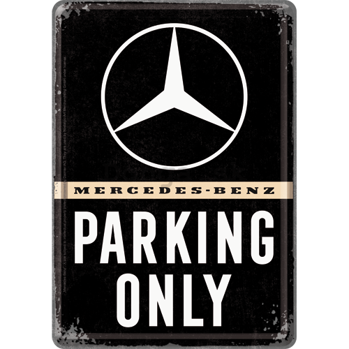 Plechová pohľadnice - Mercedes-Benz Parking Only