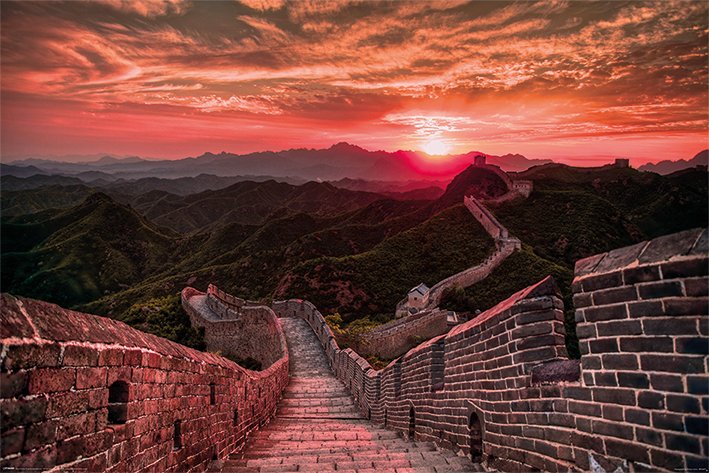 Plagát - Čínsky múr (západ slnka)