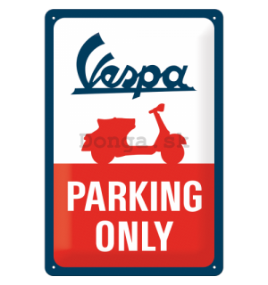 Plechová ceduľa: Vespa Parking Only - 30x20 cm