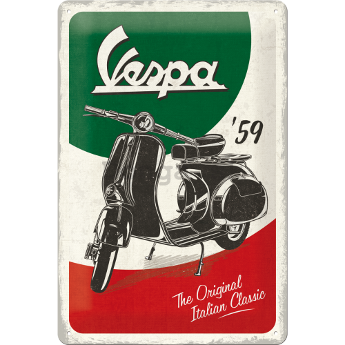Plechová ceduľa: Vespa The Italian Classic - 30x20 cm