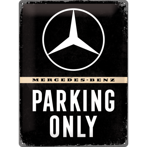 Plechová ceduľa: Mercedes-Benz Parking Only - 40x30 cm