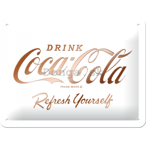 Plechová ceduľa: Coca-Cola Refresh Yourself - 15x20 cm