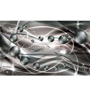 Fototapeta vliesová: Lesklá abstrakcie (šedivá) - 184x254 cm