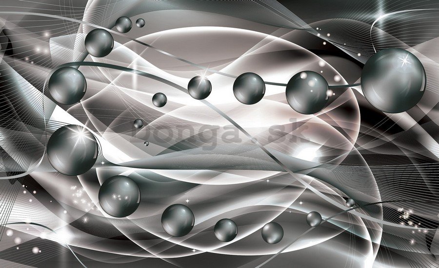 Fototapeta vliesová: Lesklá abstrakcie (šedivá) - 254x368 cm