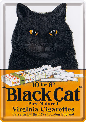 Plechová pohľadnice - Black Cat