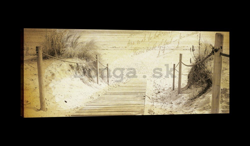 Obraz na plátne: Cesta na pláž (vintage) - 145x45 cm