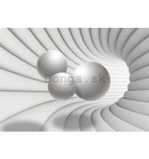 Fototapeta vliesová: 3D tunel (biely) - 254x368 cm