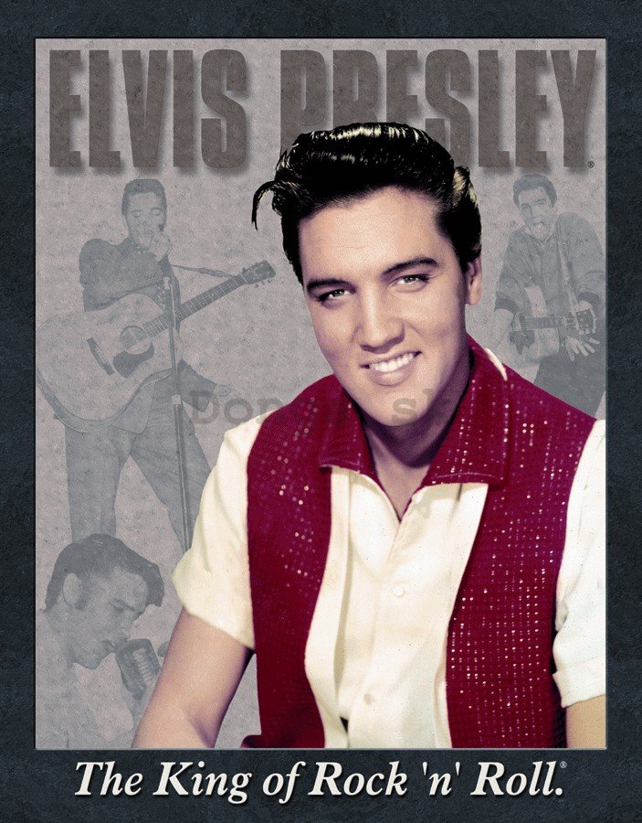 Plechová ceduľa – Elvis Presley (The King of Rock 'n' Roll)