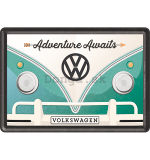 Plechová pohľadnice - VW Bulli  (Adventure Awaits)