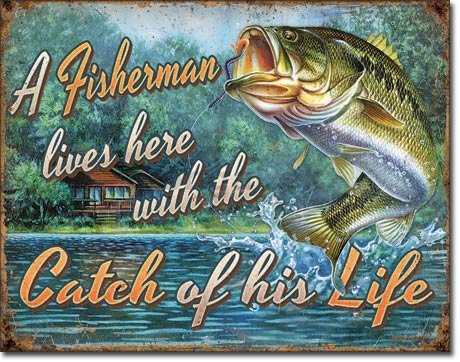 Plechová ceduľa - Fisherman's Catch
