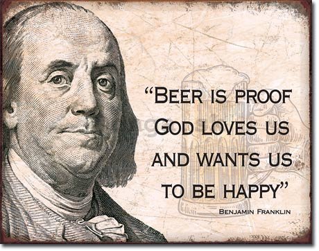 Plechová ceduľa - Ben Franklin (Beer)
