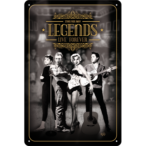 Plechová ceduľa: Legends Live Forever - 30x20 cm