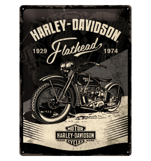 Plechová ceduľa: Harley-Davidson (Flathead Black) - 40x30 cm