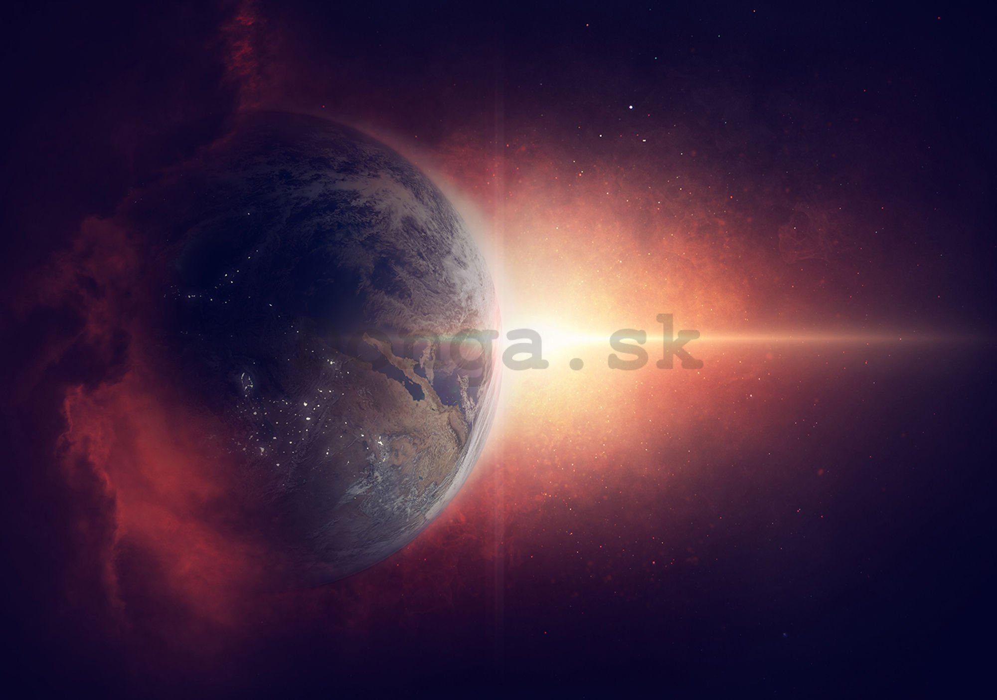 Fototapeta vliesová: Východ slnka (planéta) - 184x254 cm