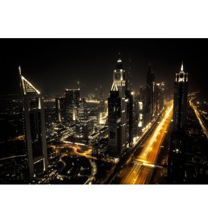 Fototapeta vliesová: Nočná Dubaj (1) - 184x254 cm