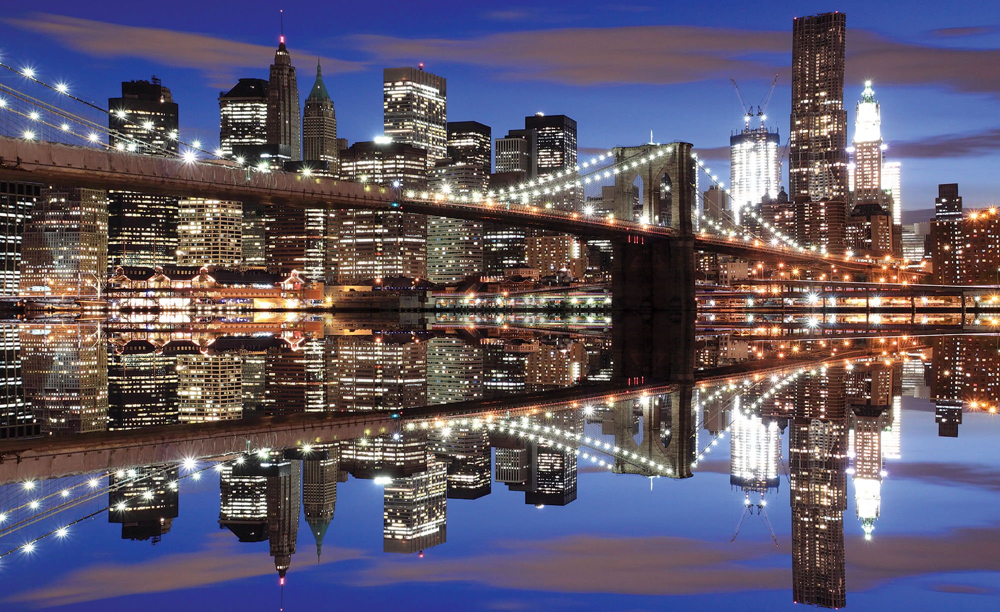 Fototapeta vliesová: Nočnej Brooklyn Bridge - 184x254 cm