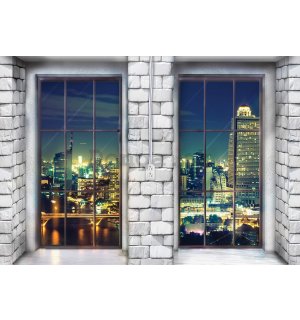 Fototapeta vliesová: Okno do mesta (1) - 184x254 cm
