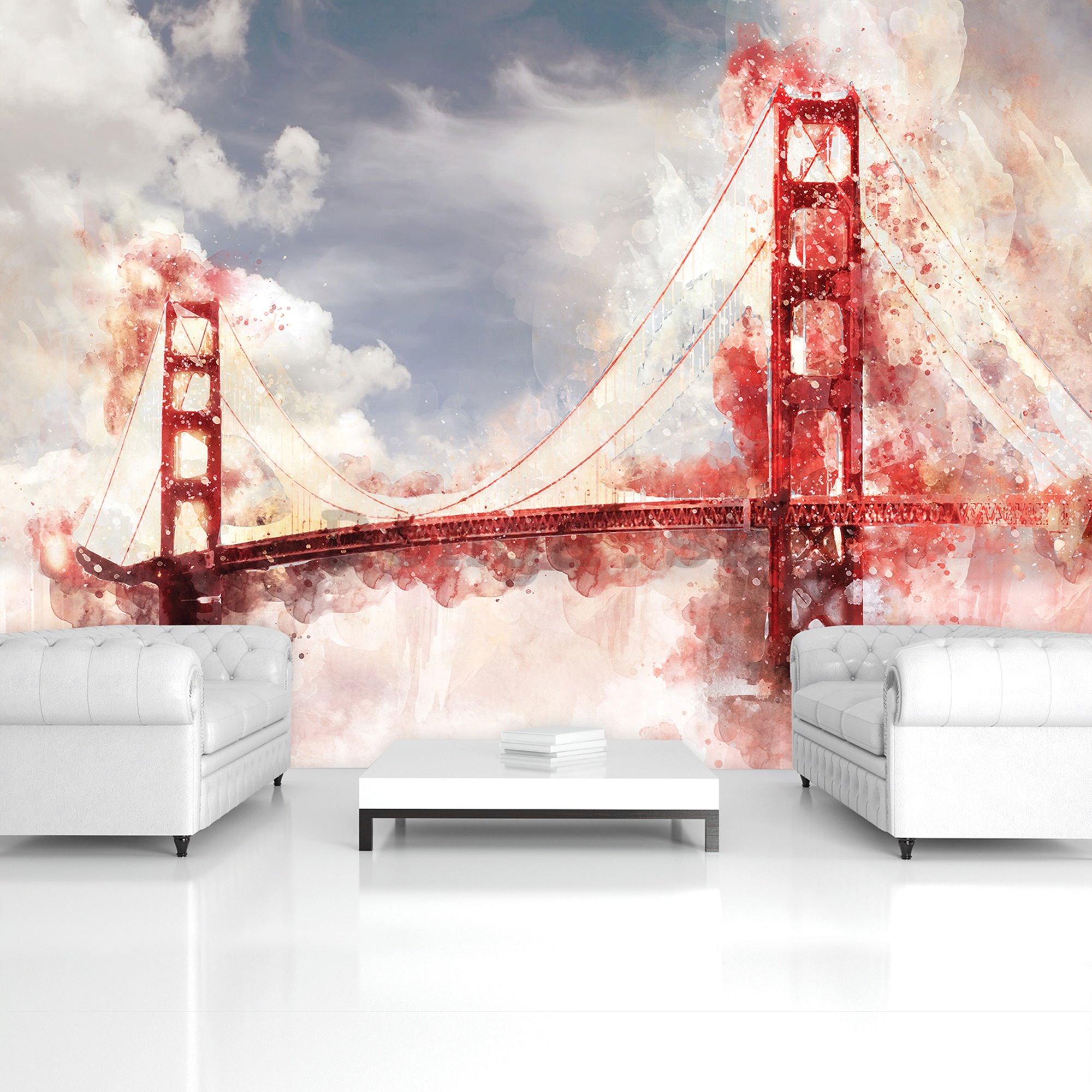 Fototapeta: Golden Gate Bridge (maľovaný) - 254x368 cm
