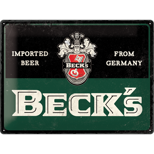 Plechová ceduľa: Beck's (Imported Beer) - 30x40 cm