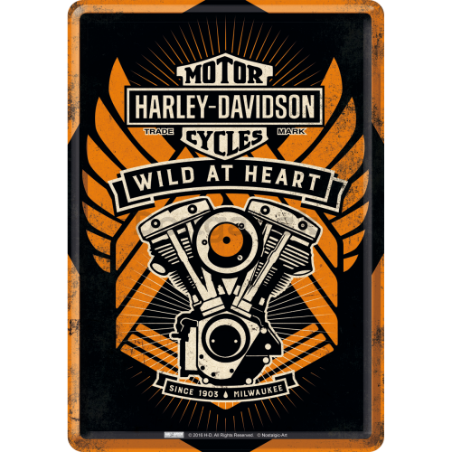 Plechová pohľadnice - Harley-Davidson Wild at Heart