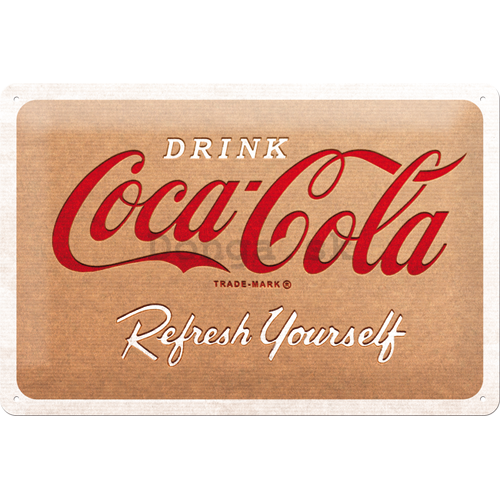 Plechová ceduľa: Coca-Cola Cardboard Logo - 20x30 cm