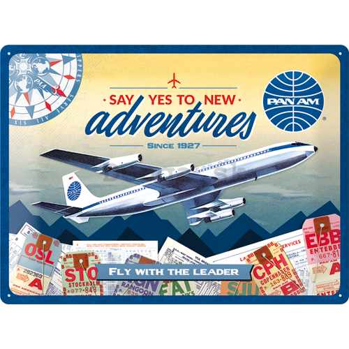 Plechová ceduľa: Pan Am (New Adventures) - 30x40 cm