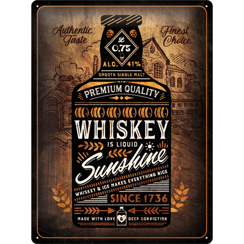Plechová ceduľa: Whiskey Sunshine - 40x30 cm