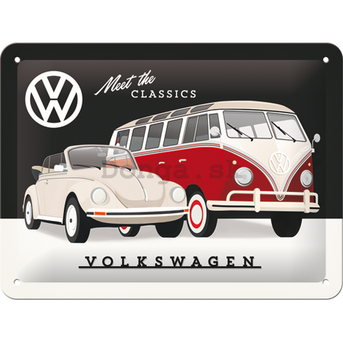 Plechová ceduľa: VW Meet The Classics - 15x20 cm