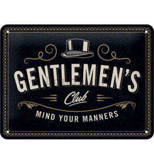 Plechová ceduľa: Gentlemen's Club - 15x20 cm